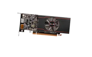 Sapphire PULSE Low Profile Radeon RX 6400 4GB GDDR6 PCIe 4.0 Graphics Card – AMD RDNA 2 GPU, Up to 2321 MHz Boost Clock, 768 Stream Processors, 64-bit Memory Bus, HDMI 2.1 & DisplayPort 1.4 Outputs, 170 mm Compact Single-Slot Cooling, Black/Red Small Form Factor GPU