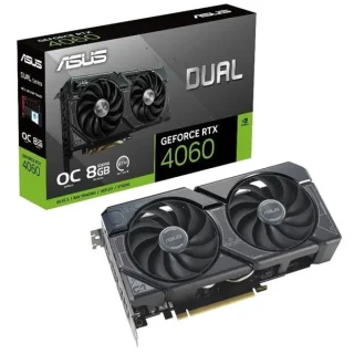 ASUS DUAL OC GeForce RTX 4060 8GB GDDR6 PCIe 4.0 Graphics Card – 3072 CUDA Cores, Up to 2535 MHz Boost Clock, 128-Bit Memory, Axial-Tech Dual Fan Cooling, 227 mm Length, HDMI 2.1a & 3x DisplayPort 1.4a Outputs, Black GPU for 1080p/1440p Gaming & RTX/DLSS Support