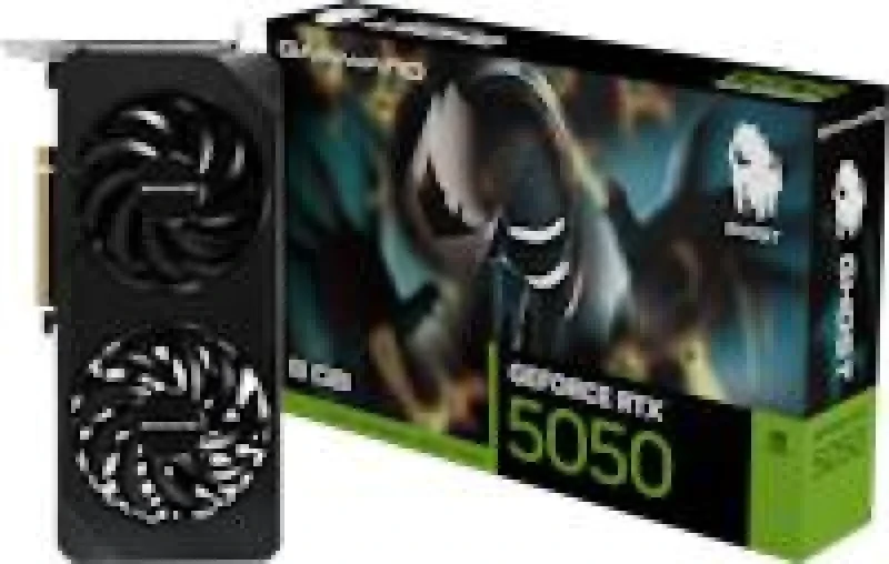 Gainward Ghost GeForce RTX 5050 8GB Black 262.1 mm – NVIDIA RTX 5050 GPU, 8 GB GDDR6 128-bit, 2560 CUDA Cores, PCIe 5.0 x16, Dual-Fan Active Cooling, HDMI 2.1b + 3x DisplayPort 2.1b, 130 W TDP, Compact Gaming GPU - Featured Image