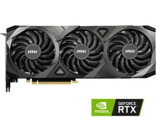MSI VENTUS 3X PLUS OC NVIDIA GeForce RTX 3080 10GB LHR GDDR6X Graphics Card – 305 mm Triple-Fan TORX 3.0 Cooling, PCIe 4.0 x16, 8704 CUDA Cores, 19 Gbps 10 GB VRAM, 320-bit, 3x DisplayPort 1.4a + HDMI 2.1, Dual 8-pin Power, Black/Grey High-Performance GPU for 4K/RTX Gaming & Content Creation – compact Ampere-based GPU.