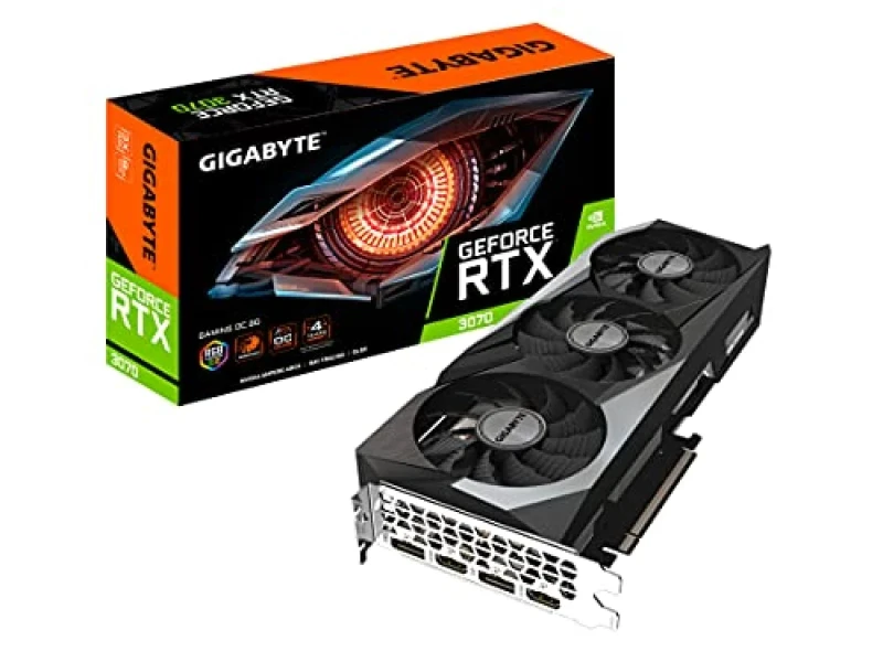 Gigabyte GeForce RTX 3070 GAMING OC Rev 2.0 8GB GDDR6 PCIe 4.0 Graphics Card – NVIDIA Ampere GPU, 5888 CUDA Cores, 256-bit 8 GB GDDR6 14 Gb/s, WINDFORCE 3X Cooling, Boost ~1815 MHz, 2x HDMI 2.1 & 2x DisplayPort 1.4a, 286 mm Black Gaming GPU - Featured Image