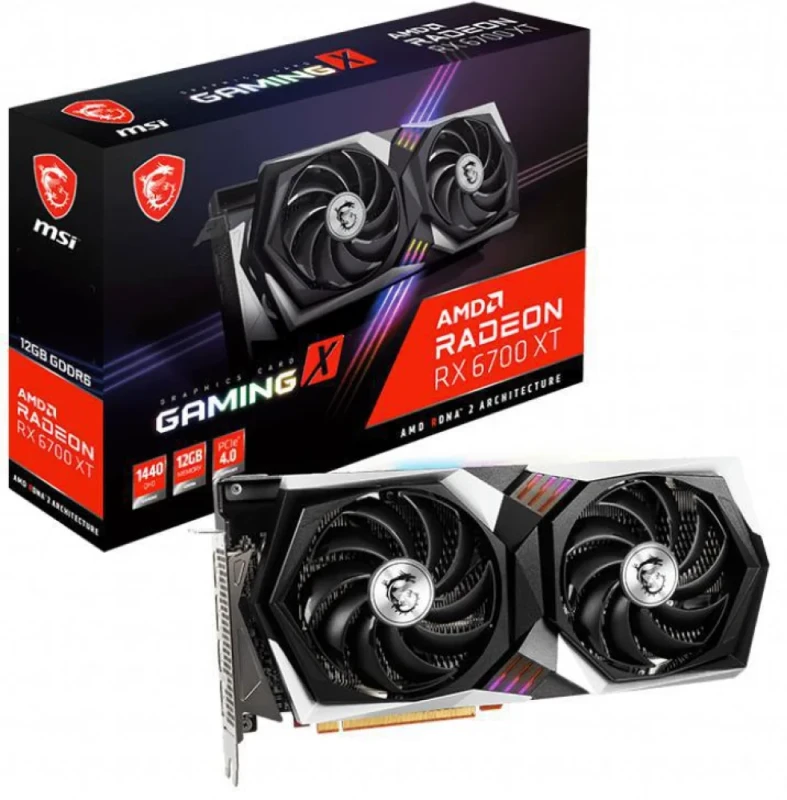 MSI Radeon RX 6700 XT GAMING X 12GB Graphics Card – AMD RDNA 2, 2560 Cores, 12GB GDDR6 192-bit, PCIe 4.0, Dual TORX 4.0 Fans, TWIN FROZR 8 Cooling, RGB Mystic Light, 3x DisplayPort 1.4a & HDMI 2.1, 279mm Length, 230W TDP - Featured Image