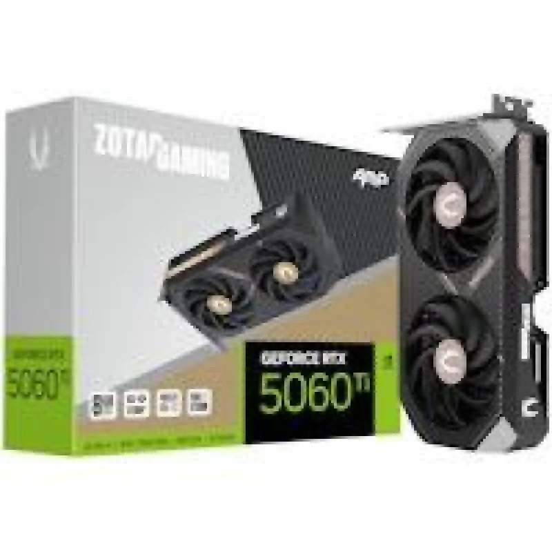 ZOTAC GAMING AMP NVIDIA GeForce RTX 5060 Ti 8GB GDDR7 PCIe 5.0 x8 Graphics Card – 4608 CUDA Cores, 128-bit Memory, 2632 MHz Boost, Dual 90 mm IceStorm 2.0 Fans, 3x DisplayPort 2.1b & HDMI 2.1b, SFF-Ready Dual-Slot Black GPU ~220 mm Length - Featured Image