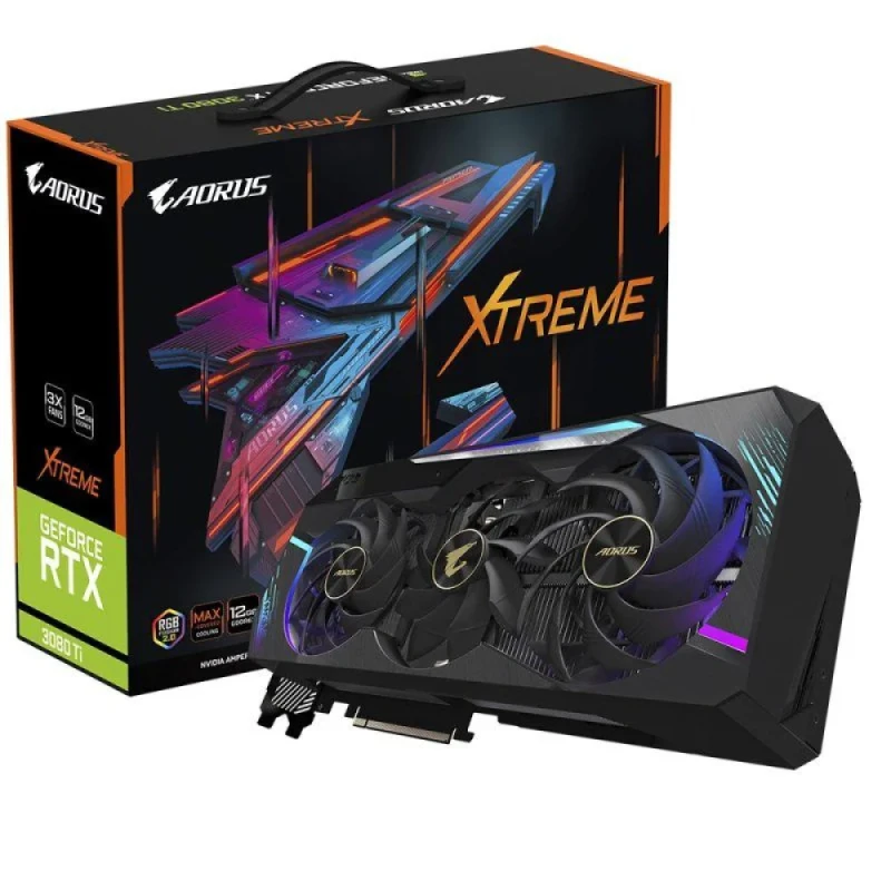Gigabyte AORUS XTREME GeForce RTX 3080 Ti 12GB GDDR6X PCIe 4.0 Graphics Card – NVIDIA RTX 3080 Ti, 10240 CUDA Cores, 384-bit Bus, 19000 MHz Memory, MAX-Covered Triple-Fan Cooling, 3x DisplayPort 1.4a & 2x HDMI 2.1 + 1x HDMI 2.0, 319 mm Length, Black - Featured Image