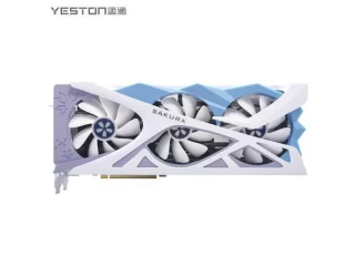 Yeston Sakura Radeon RX 9060 XT 16GB – AMD RDNA 4 GPU, 2048 Stream Processors, 16GB GDDR6 128-bit, Boost up to ~3320 MHz, PCIe 5.0 x16 Graphics Card, Triple Sakura Fans with ARGB, 342x152x60 mm, 1x HDMI 2.1b + 2x DisplayPort 2.1a Outputs, 450 W PSU Recommend