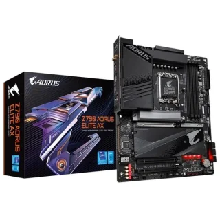 Gigabyte Z790 AORUS ELITE AX ATX Motherboard – Intel Z790 Chipset, LGA1700 for 14th/13th/12th Gen Intel CPUs, DDR5 up to 7600 MT/s, Wi-Fi 6E & 2.5 GbE LAN, 4x PCIe 4.0 M.2, 3x PCIe x16, USB 3.2 Gen 2x2 Type-C & Gen 2, HDMI/DP, 7.1 Audio – High-Performance Gaming & PC Builds