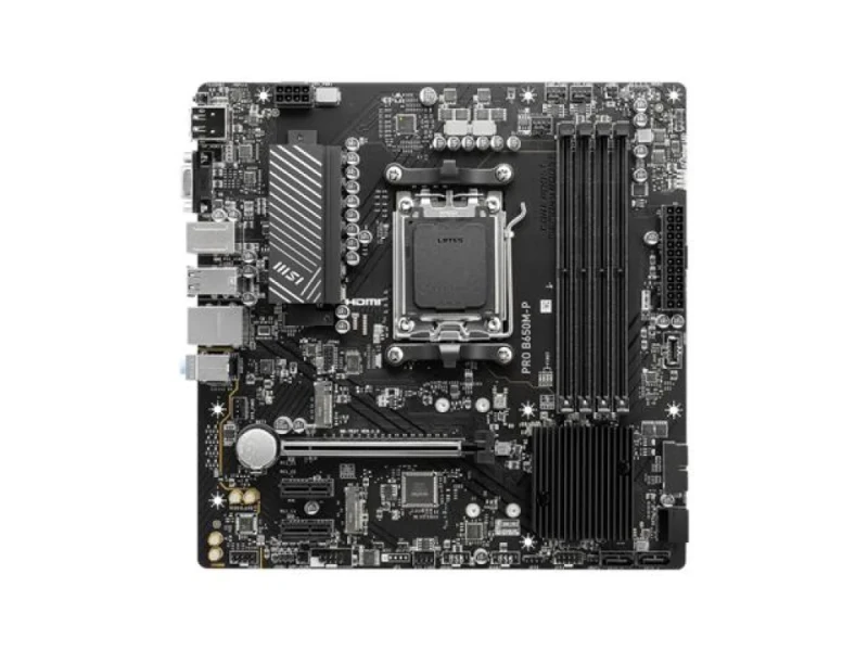 MSI PRO B650M-P AMD B650 Micro-ATX Motherboard – AM5 Socket for Ryzen 9000/8000/7000, DDR5 up to 7200+ (OC), Dual-Channel 4 DIMM, PCIe 4.0 x16 & PCIe 3.0 x1 Slots, 2x M.2 NVMe + 4x SATA 6Gb/s Storage, Realtek 2.5G LAN, HDMI/DisplayPort/VGA, 7.1 Realtek Audio – Compact PC Build Board - Featured Image