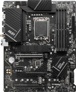 MSI PRO Z790-P WIFI ATX Motherboard – Intel Z790 Chipset, LGA1700 for 12th/13th/14th Gen Core CPUs, DDR5 7000+ MHz (OC) Support, Wi-Fi 6E & Bluetooth 5.3, Intel 2.5 Gb LAN, 4x M.2 PCIe 4.0, 6x SATA 6Gb/s, USB-C 20 Gbps & USB 3.2 Ports, HDMI 2.1 & DP 1.4, EZ Debug LED & Frozr AI Cooling – Professional/High-Performance Build