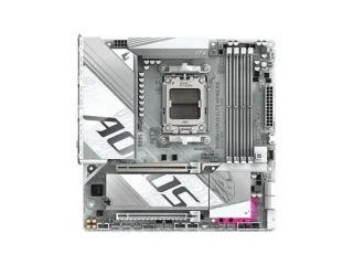 Gigabyte B850M AORUS ELITE WIFI6E ICE Micro-ATX Motherboard – AMD B850 Chipset, AM5 Socket for Ryzen 7000/8000/9000 Series, DDR5 Up to ~8200 MHz (OC), Dual M.2 (PCIe 5.0 & 4.0), Wi-Fi 6E (802.11ax) & Bluetooth 5.3, 2.5 Gb Ethernet, 4x SATA III, PCIe 5.0 x16, USB-C & HDMI/DP Outputs – White High-Performance Gaming/Creator Board