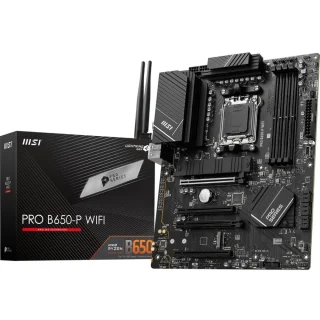 MSI PRO B650-P WIFI AMD AM5 ATX Motherboard – AMD B650 Chipset, AM5 Socket for Ryzen 7000/8000/9000 Series, DDR5 7200+ MHz (OC) Memory, Dual PCIe 4.0 M.2 & 6x SATA 6 Gb/s Storage, Wi-Fi 6E & Bluetooth 5.3 Wireless, Realtek 2.5 Gb LAN, USB-C 20 Gbps & Multiple USB 3.2 Ports, HDMI 2.1 & DP 1.4 Outputs, Core Boost & Extended Heatsinks – Professional Desktop/Workstation Board