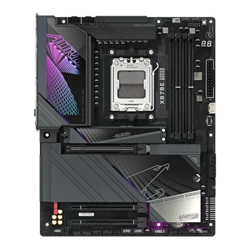 Gigabyte X870E AORUS MASTER ATX AM5 Motherboard – AMD X870E Chipset, Socket AM5 for Ryzen 7000/8000/9000, DDR5 up to 8600 MT/s (OC), 4x DIMM, 3x PCIe 5.0 + PCIe 4.0, 4x M.2, Wi-Fi 7 & 5 GbE LAN, Dual USB4 Type-C, HDMI, Realtek ALC1220 Audio – High-Performance Gaming/Creator Board - Featured Image