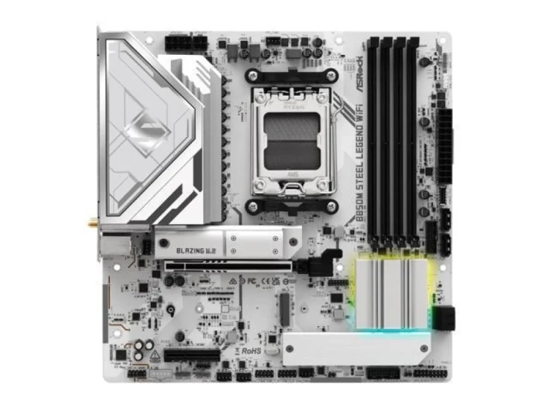 ASRock B850M Steel Legend WiFi AM5 Micro-ATX Motherboard – AMD B850 Chipset, Socket AM5 for Ryzen 9000/8000/7000, 4x DDR5 Slots up to 8000+ OC, 3x M.2 (PCIe 5.0/4.0), 2.5 Gb LAN & Wi-Fi 7 (802.11be) + Bluetooth, HDMI 2.1 & DisplayPort, USB-C & Multi-USB I/O, Realtek ALC1220 7.1 HD Audio – High-Performance mATX Board - Featured Image