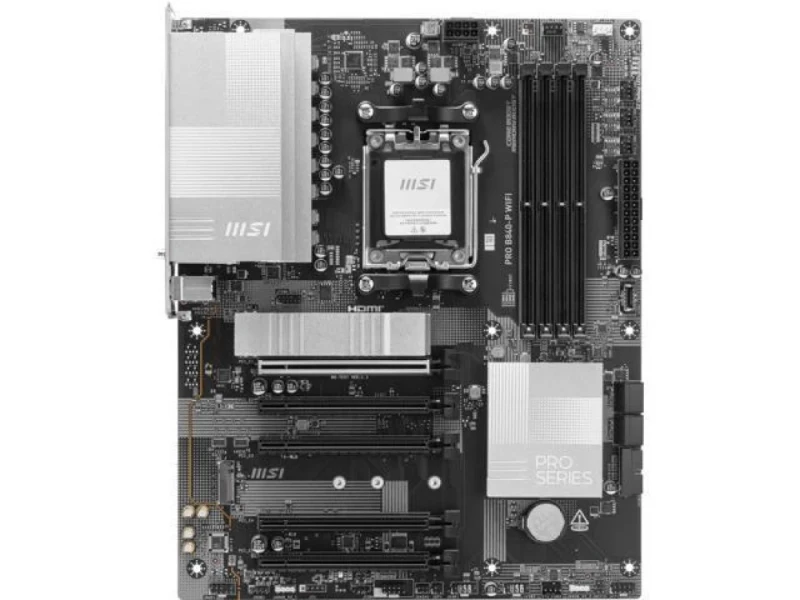 MSI PRO B840-P WIFI AM5 ATX Motherboard – AMD B840 Chipset, 4x DDR5 UDIMM (Up to 256 GB, OC 8000+ MT/s), 2x M.2 Gen4, PCIe 4.0 x16, Wi-Fi 7 & Bluetooth 5.4, Realtek 2.5G LAN, HDMI 2.1, USB-C & USB-A Ports, Audio Boost 7.1 - Featured Image