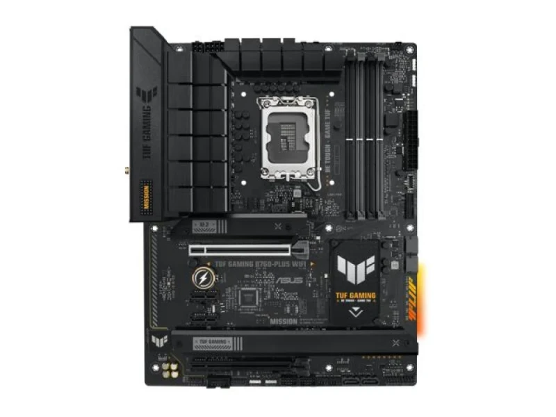 ASUS TUF GAMING B760-PLUS WIFI ATX Motherboard – Intel B760 Chipset, LGA1700 (12th/13th/14th Gen), 4x DDR5 DIMM (Up to 128 GB), PCIe 5.0 x16 & PCIe 3.0 Slots, 3x M.2 PCIe 4.0, Intel Wi-Fi 6 (802.11ax) & Bluetooth, Realtek 2.5 Gb LAN, HDMI/DisplayPort, Robust Power & Cooling - Featured Image