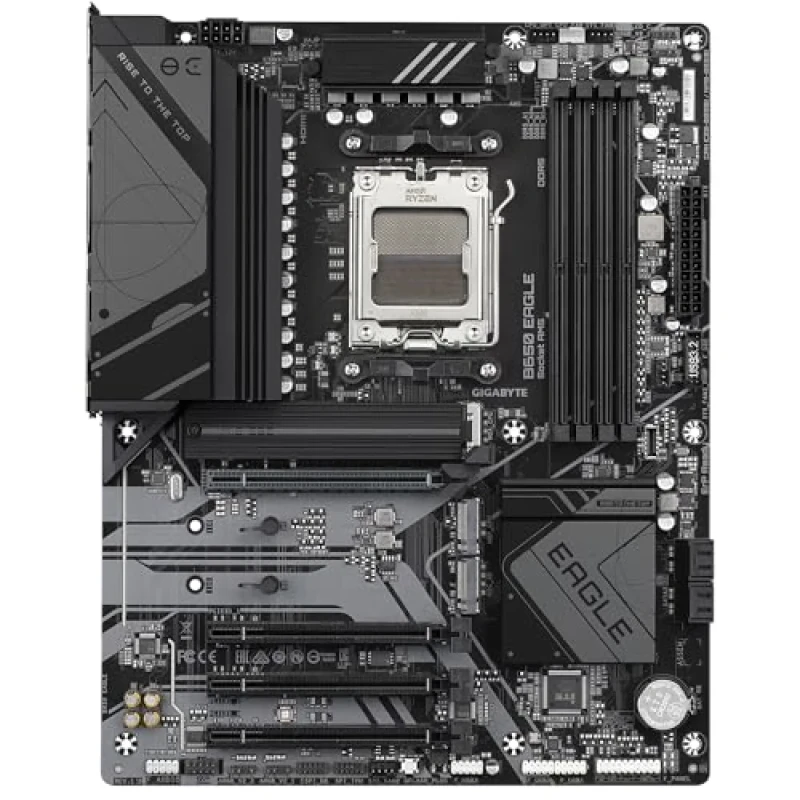 Gigabyte B650 EAGLE AMD B650 AM5 ATX Motherboard – AMD B650 Chipset, Socket AM5 for Ryzen 7000/8000/9000 Series, DDR5 up to 7600 MHz (OC), ATX Form Factor, PCIe 5.0 & PCIe 4.0 M.2 NVMe Slots, Realtek GbE LAN, USB 3.2 Gen 2, HDMI 2.1 & DisplayPort, Standard ATX Board for Gaming & Productivity - Featured Image