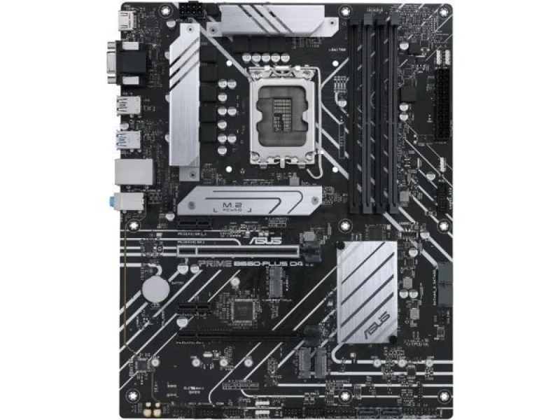 ASUS PRIME B660-PLUS D4 ATX LGA1700 Motherboard – Intel B660 Chipset, Supports 12th/13th Gen Intel Core CPUs, DDR4 up to 5066+ MT/s, 4x DIMM 128 GB, 3x M.2 & 4x SATA 6 Gb/s, Realtek 2.5 Gb LAN, HDMI 2.1/DP/VGA, USB 3.2 Gen2x2 Type-C & USB 3.2 Gen2/A, Aura Sync RGB - Featured Image