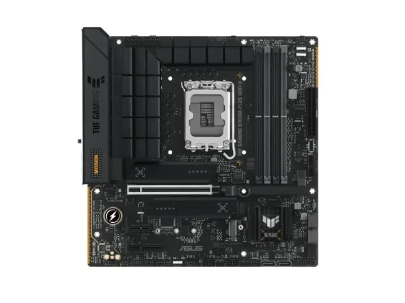 ASUS TUF GAMING B760M-PLUS WIFI II Micro-ATX Motherboard – Intel B760 LGA1700, DDR5 up to 7800 MT/s, 4x DIMM, PCIe 5.0 x16, 3x M.2 NVMe & 4x SATA III Storage, Wi-Fi 6E + Bluetooth 5.3, Realtek 2.5G LAN, USB-C 20 Gbps & USB 3.2, HDMI 2.1 & DisplayPort, 7.1-Ch Audio, Q-Antenna - Featured Image