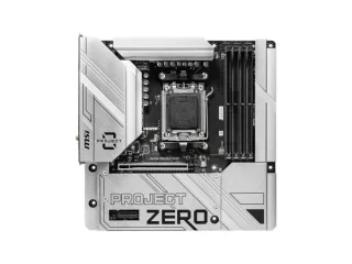 MSI B650M PROJECT ZERO AM5 Micro-ATX Motherboard – AMD B650 Chipset, Back-Connect mATX Design, 4x DDR5 up to 7600+ MT/s (OC), 2x M.2 PCIe 4.0, 4x SATA, 2.5G LAN, Wi-Fi 6E & Bluetooth 5.3, USB 3.2 Gen2x2 Type-C (20 Gbps), HDMI 2.1 & DisplayPort, Premium Cooling & Slim Cable-Hidden Aesthetics for Compact Gaming/Workstation Builds