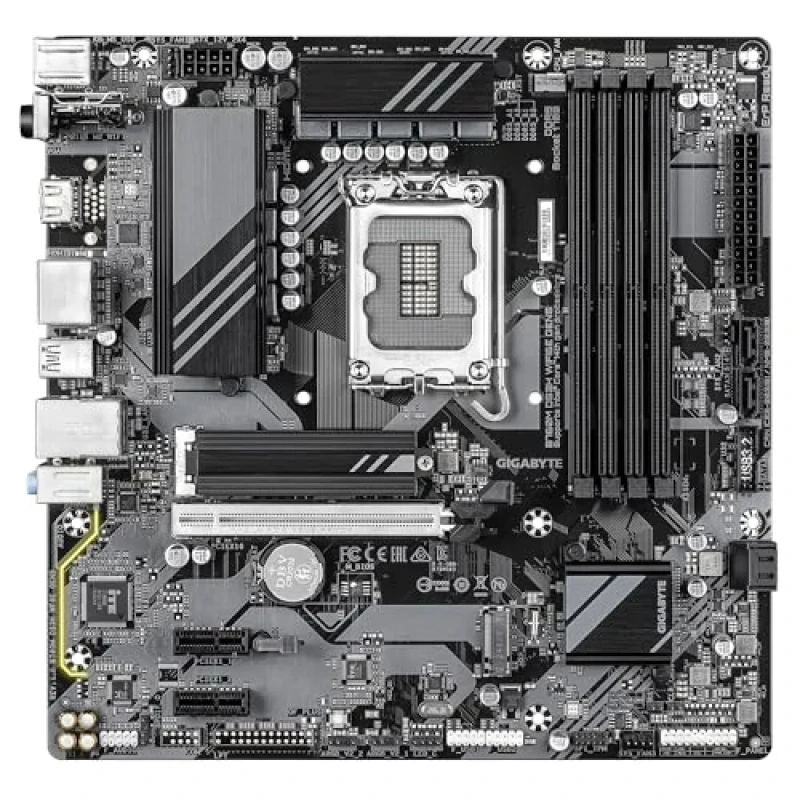 Gigabyte B760M DS3H WIFI6E GEN5 LGA1700 Micro-ATX Motherboard – Intel B760 Chipset, DDR5 up to 5600 MT/s, 4x DIMM, 2x PCIe 4.0 M.2, Wi-Fi 6E & Bluetooth, 2.5 GbE LAN, USB 3.2 Gen2 & Type-C, HDMI 2.1, Realtek 7.1 Audio, Compact Budget Gaming/Workstation Board - Featured Image