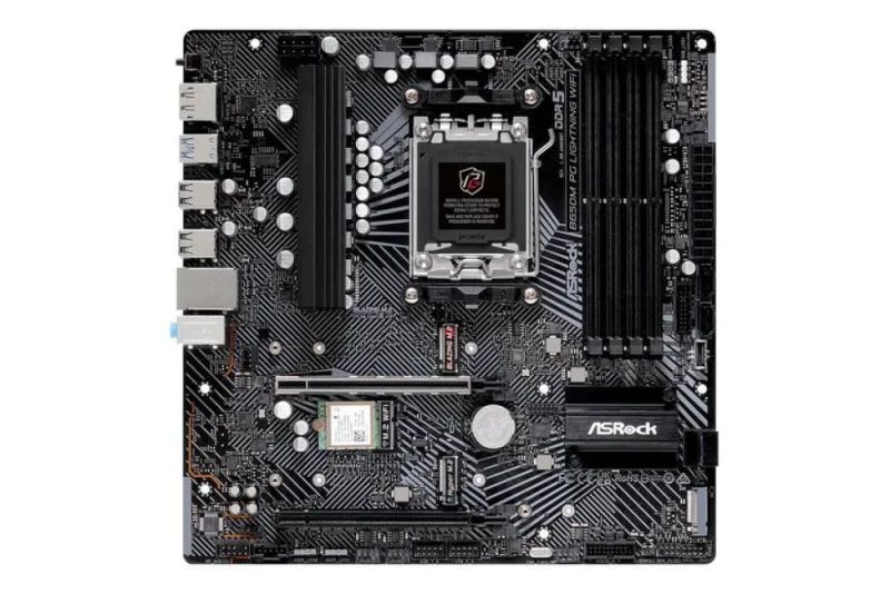 ASRock B650M PG Lightning WiFi AM5 Micro ATX Motherboard – AMD B650 Chipset, Socket AM5 for Ryzen 9000/8000/7000, 4x DDR5 up to 7200+ (OC), PCIe 4.0 x16, Dual M.2 (Gen5 & Gen4), Wi-Fi 6E (802.11ax) & Bluetooth, 2.5 Gb LAN, HDMI & DisplayPort, Nahimic 7.1 Audio - Featured Image