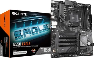 Gigabyte B550 EAGLE AMD B550 ATX Motherboard – AM4 Socket for Ryzen 5000/4000/3000, DDR4 up to 3200 MHz, PCIe 4.0 x16 & PCIe 3.0 Expansion, 2x M.2 (Gen4 & Gen3), Gigabit LAN (Realtek RTL8111H), USB 3.2 Gen2 & USB 3.2 Gen1, HDMI 2.1, Realtek ALC897 7.1 Audio