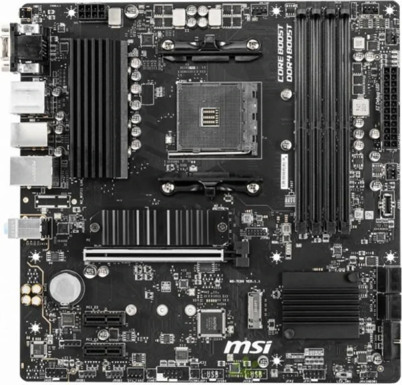 MSI B550M PRO-VDH Micro-ATX Motherboard – AMD B550 Chipset, AM4 Socket, DDR4 up to 4400 MHz (OC), Dual-Channel Memory, 4x SATA III & 2x M.2 Slots, Realtek Gigabit LAN, PCIe 4.0 x16, 7.1-Channel Audio, USB 3.2 Gen1 & USB 2.0 Ports, HDMI & DisplayPort Outputs, Professional PRO Series - Featured Image