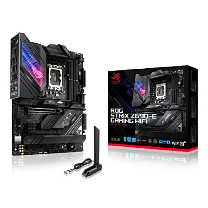 ASUS ROG STRIX Z690-E GAMING WIFI Intel Z690 ATX Motherboard LGA1700 DDR5, PCIe 5.0, Wi-Fi 6E & Bluetooth 5.2, Intel 2.5Gb Ethernet, Five M.2 Slots (incl Hyper M.2), ATX Gaming & Overclocking Board - Featured Image