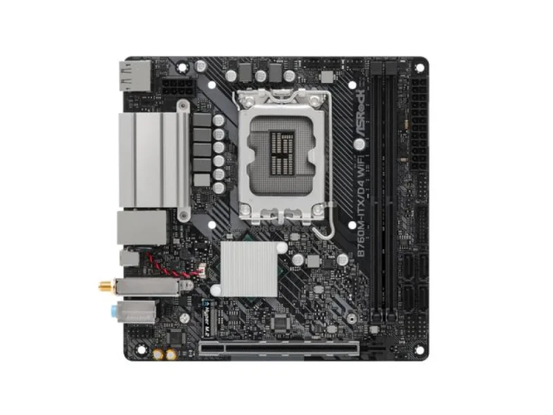 ASRock B760M-ITX/D4 WiFi Intel B760 Mini-ITX Motherboard LGA1700 Socket, DDR4-5333+ (OC) Support, Wi-Fi 6E & Bluetooth, Realtek Gigabit LAN, PCIe 4.0 x16, HDMI & DisplayPort, 4x SATA3, Hyper M.2, 7.1 HD Audio – Compact Desktop Board - Featured Image