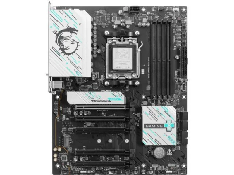 MSI B840 GAMING PLUS WIFI ATX Motherboard – AMD B840 AM5, DDR5 Up to 8000+ MT/s, 7+2+1 Phase VRM, PCIe 4.0 x16 & 4x PCIe 3.0, 2x M.2 (Gen4 x4), 4x SATA 6 Gb/s, Full-Speed Wi-Fi 7 & Bluetooth 5.4, Realtek 2.5G LAN, USB 10 Gbps Type-C/Type-A, Realtek ALC897 Audio, AMD Ryzen 7000/8000/9000 Support – feature-rich AMD AM5 gaming and productivity board. - Featured Image