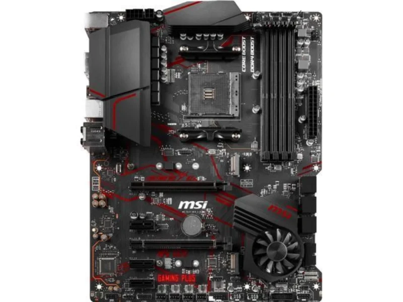 MSI MPG X570 GAMING PLUS AMD X570 ATX Motherboard – AM4 Socket for Ryzen 5000/3000/2000 CPUs, DDR4 1866–4400+ (OC) up to 128 GB, Dual M.2 & 6xSATA Storage, PCIe 4.0 x16 & PCIe 4.0 x4, Realtek RTL8111H Gigabit LAN, HDMI 1.4, USB-C Gen2 & USB 3.2 Gen1/Gen2, Realtek ALC1220 7.1-Channel Audio, RGB & Frozr Heatsink - Featured Image