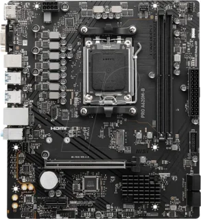 MSI PRO A620M-B AM5 Micro-ATX Motherboard – AMD A620 Chipset, Socket AM5, DDR5 Memory Support up to 6800+(OC), PCIe 4.0 x16 & M.2, 4x SATA 6Gb/s, Realtek 2.5G LAN, HDMI & VGA, USB 3.2 Gen1, Dual-Channel, Professional Series Board