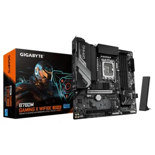 GIGABYTE B760M GAMING X WIFI6E GEN5 Intel LGA1700 mATX Motherboard – Intel B760 Chipset, DDR5 7600(O.C.) & 4800 Support, 4x DIMM up to 256 GB, PCIe 5.0 x16 & PCIe 3.0 x4, Wi-Fi 6E (Intel AX210) & Bluetooth 5.3, 2.5 GbE LAN, Dual M.2 PCIe 4.0, USB-C 10 Gb/s, HDMI & DisplayPort Outputs