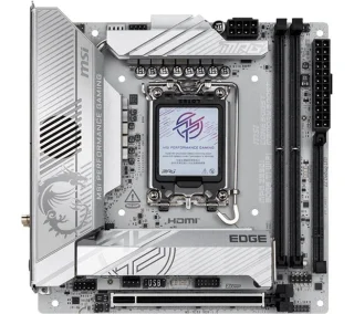 MSI MPG Z890I EDGE TI WIFI Mini-ITX Motherboard – Intel Z890 Chipset, LGA 1851 for Intel Core Ultra Series, 2x DDR5 (Up to 128 GB, 8600+ OC), PCIe 5.0 x16, 4x M.2 NVMe & 2x SATA, Intel Killer 5G LAN, Wi-Fi 7 & Bluetooth 5.4, Dual Thunderbolt 4, HDMI 2.1 & USB-C/USB Gen2 Ports, High-Performance VRM & Frozr Heatsink (Mini-ITX)