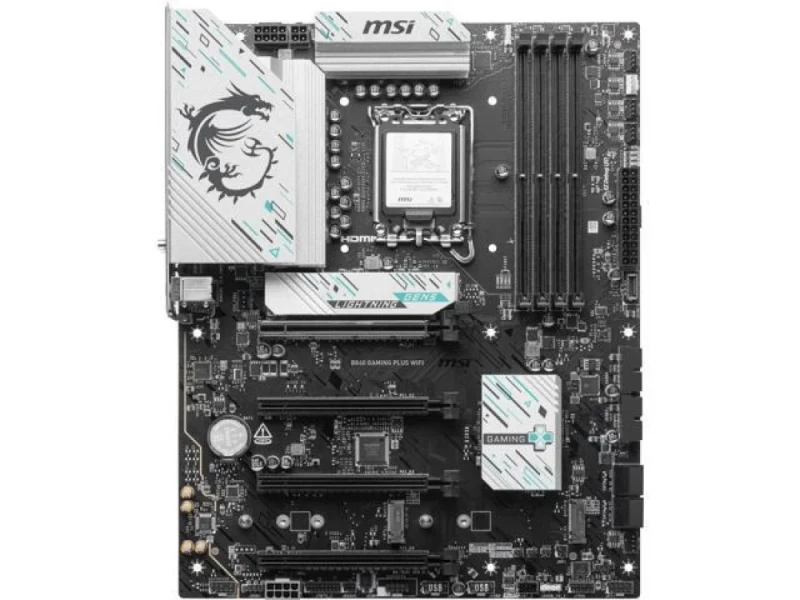 MSI B860 GAMING PLUS WIFI ATX Motherboard – Intel B860 Chipset, LGA 1851 for Intel Core Ultra Series, 4x DDR5 (Up to 256 GB, 8800+ OC), PCIe 5.0 x16 & Multi-PCIe Expansion, 3x M.2 & 4x SATA Storage, Intel Killer 5G LAN + Wi-Fi 7 & Bluetooth 5.4, Realtek ALC897 Audio, Thunderbolt 4/USB-C & HDMI/DisplayPort, ATX - Featured Image