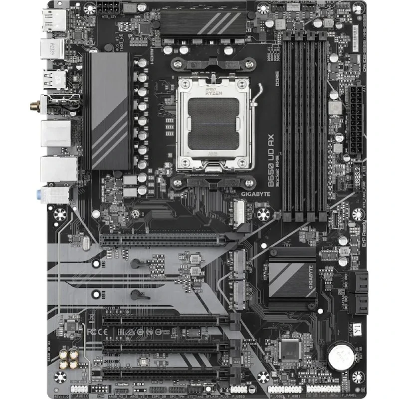 Gigabyte B650 UD AX (Rev. 1.0) ATX Motherboard – AMD B650 Chipset, AM5 Socket, DDR5 up to 7600 MHz (OC), 4x DIMM, 3x M.2 (PCIe 5.0/4.0), Wi-Fi 6, Realtek Gigabit LAN, HDMI 2.1 & DisplayPort 1.4, USB 3.2 Gen 2 & USB-C, Realtek ALC897 Audio – High-Performance AMD DDR5 Board - Featured Image