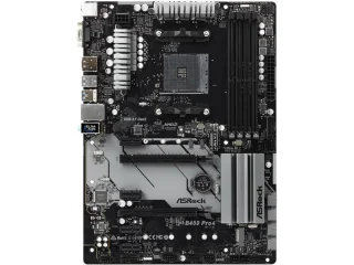 ASRock B450 Pro4 ATX Motherboard – AMD B450 Chipset, AM4 Socket, DDR4 up to 3200+ (OC), 4x DIMM Slots, Dual PCIe 3.0 x16 & 4x PCIe x1, Dual M.2 PCIe/SATA Storage, Realtek Gigabit LAN, HDMI/DisplayPort/D-Sub Graphics, USB 3.2 Gen2 Type-A+C & USB 3.1, Realtek ALC892 7.1 Audio – Reliable ATX PC Board