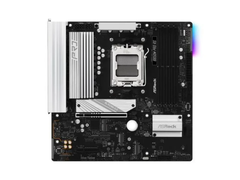 ASRock B850M Pro RS AM5 Micro-ATX Motherboard – AMD B850 Chipset, AM5 Socket for Ryzen 7000/8000/9000, DDR5 up to 8000+ (OC), 4x DIMM, PCIe 5.0 x16 & PCIe 4.0 x4, 3x M.2 + 4x SATA III, 2.5Gb LAN, HDMI 2.1 & DisplayPort 1.4, USB 3.2 Gen2 Type-C & Type-A, Realtek ALC897 Audio – Compact Performance Board - Featured Image