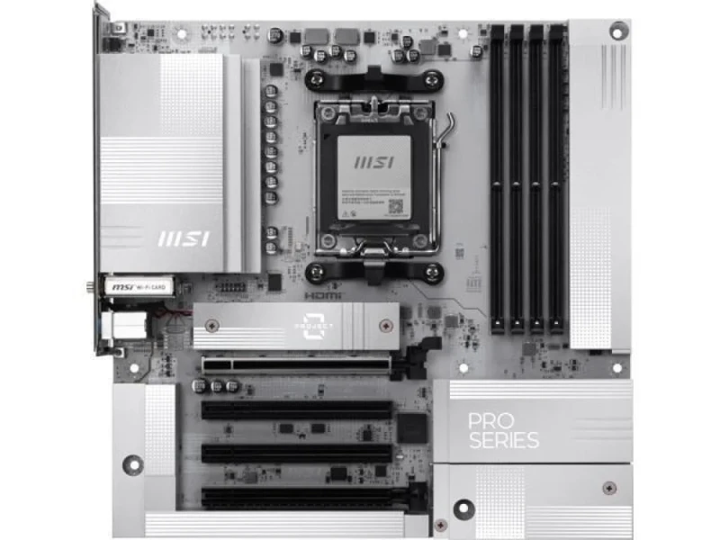 MSI PRO B850M-A WIFI PZ Micro-ATX Motherboard – AMD B850 Chipset, AM5 Socket Support for Ryzen 9000/8000/7000 Series, DDR5-8200+ OC, PCIe 5.0 x16 & Dual M.2, Realtek 8126 5G LAN, Wi-Fi 7 & Bluetooth 5.4, HDMI 2.1 & DisplayPort 1.4, 7.1-Ch HD Audio, Back-Connect Design for Compact Builds - Featured Image