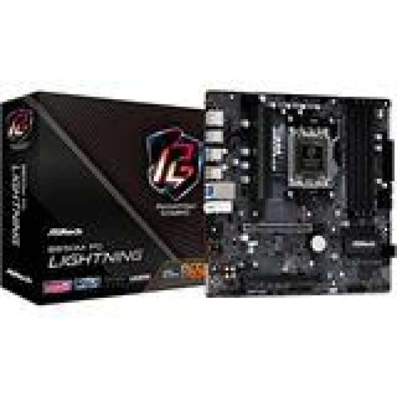 ASRock B650M PG Lightning AM5 Micro-ATX Motherboard – AMD B650 Chipset, AM5 Socket for Ryzen 7000/8000/9000 CPUs, DDR5 up to 7200+ OC, PCIe 4.0 & 3.0 x16, 3x M.2 (Gen5x4/Gen4x4/Gen4x2), 2.5G LAN, HDMI 2.1 & DisplayPort 1.4, USB 3.2 Gen2 & Gen1 Type-A/C, Realtek ALC897 7.1 Audio - Featured Image
