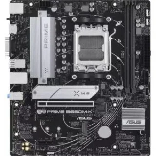 ASUS PRIME B650M-K AMD B650 micro-ATX Motherboard – AM5 Socket for Ryzen 7000/8000/9000 Series, DDR5 up to 6400 MHz, 2x DIMM, PCIe 4.0 x16 + PCIe 4.0 x1, 2x M.2 & 4x SATA III, 2.5 Gb Ethernet, HDMI + VGA, 4x USB 2.0, 2x USB 3.2 Gen 1, Realtek 7.1 Audio – Compact Performance PC Mainboard