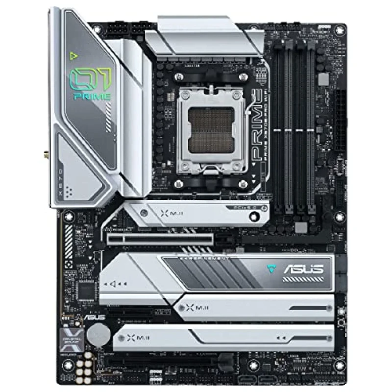 ASUS PRIME X670E-PRO WIFI AMD X670E ATX Motherboard – AM5 Socket, DDR5-6400+ Dual-Channel, 4x M.2 & 8x SATA Storage, PCIe 5.0 & PCIe 4.0 Expansion, Wi-Fi 6E (802.11ax) & Bluetooth 5.2, 2.5 Gb LAN, USB 3.2 Gen2x2 Type-C, Realtek 7.1 Audio - Featured Image