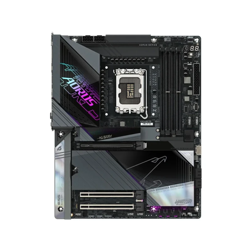 Gigabyte Z890 AORUS MASTER ATX Motherboard – Intel Z890 LGA1851 Socket for Intel Core Ultra Series, DDR5 Dual-Channel up to 9500 MT/s OC, 5x M.2 PCIe Slots (PCIe 5.0 & PCIe 4.0), Wi-Fi 7 & Bluetooth 5.4, 10 GbE LAN & Thunderbolt 4, 6x USB 3.2 Gen 2, HDMI & DisplayPort, Premium Power & Cooling for Gaming/Workstation Builds - Featured Image
