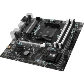 MSI B350M BAZOOKA Micro-ATX Motherboard – AMD AM4 Board with B350 Chipset, 4x DDR4-3200 (OC) DIMM, Dual-Channel Memory, PCIe 3.0 x16 + PCIe x1, 4x SATA 6 Gb/s, M.2 Slot, HDMI/DVI-D/VGA Display Outputs, Gigabit LAN, USB 3.1 Gen1 & USB 2.0 Ports, Realtek ALC892 HD Audio – Compact Desktop Build