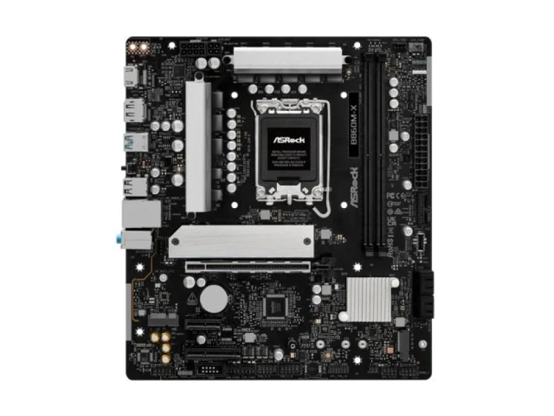ASRock B860M-X Micro-ATX Motherboard – Intel B860 LGA1851 Board with DDR5 up to 9066+ (OC), 2x DIMM Dual-Channel, 2.5 Gb LAN, 2x M.2 (PCIe Gen5 & Gen4), HDMI 2.1 & DisplayPort, USB3.2 Gen2x2 Type-C, SATA 6 Gb/s, Realtek ALC897 Audio – Compact Intel Core Ultra Builds - Featured Image