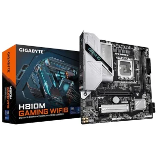 GIGABYTE H810M GAMING WIFI6 Micro-ATX Motherboard – Intel H810 Chipset, LGA1851 Socket, DDR5-6400 Support, Wi-Fi 6 & Bluetooth 5.3, 2.5 GbE LAN, 7.1-Channel Realtek ALC897 Audio, 1x PCIe 4.0 M.2, HDMI 2.1 & DisplayPort 2.1, USB 3.2 Gen1