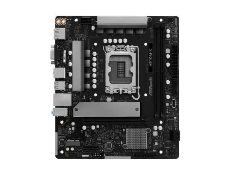 ASRock H810M-X microATX Motherboard – Intel H810 Chipset LGA1851 for Intel Core Ultra, Dual-Channel DDR5 6400 Support, 2x DIMM, PCIe 4.0 x16 & x1, 1x Hyper M.2 (Gen4x4) & 4x SATA3, 2.5 Gb LAN, Dual-Band Wi-Fi 5 & Bluetooth 5.0, HDMI 2.1/DisplayPort 1.4, Realtek ALC897 7.1 Audio, USB Type-C & USB 3.2 - Featured Image
