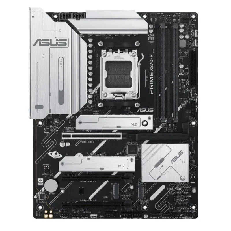 ASUS PRIME X870-P ATX AM5 Motherboard – AMD X870 Chipset, 4x DDR5 DIMM up to 8000+ MT/s, 4x M.2 PCIe Gen5/4 Storage, PCIe 5.0 x16 Graphics, 2.5Gb Ethernet, USB4 40 Gbps Type-C & USB 3.2 Gen2 Ports, Realtek 7.1 Audio, Pre-Mounted I/O Shield – High-Performance Desktop Board - Featured Image