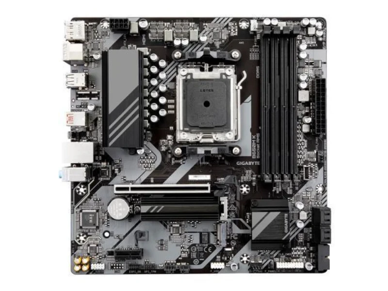 GIGABYTE B650M K AM5 Micro-ATX Motherboard – AMD B650 Chipset, Socket AM5 for Ryzen 7000/8000/9000 Series, DDR5 Dual-Channel (up to 8000 MHz OC), 2x PCIe 4.0 M.2 & 4x SATA Storage, 1x PCIe x16 & PCIe x1 Expansion, 2.5GbE LAN, HDMI 2.1 & DisplayPort, USB-C 10Gbps & USB 3.2, Smart Fan 6 & EZ-Latch PCIe for Budget Gaming & Productivity Builds - Featured Image