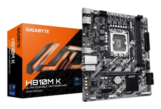 Gigabyte H810M K Motherboard – Intel H810 mATX LGA1851 Board, Supports Intel Core Ultra (Series 2), Dual-Channel DDR5 up to 128 GB, PCIe 4.0 x16 & M.2, 1 GbE LAN, USB 3.2 Gen 1 & USB 2.0, HDMI & DisplayPort, Realtek Audio, Micro-ATX PC Motherboard