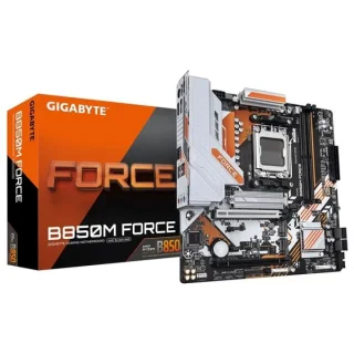 Gigabyte B850M FORCE AM5 Micro-ATX Motherboard – AMD B850 Chipset, Socket AM5 for Ryzen 7000/8000/9000 Series, DDR5 Dual-Channel (up to 9600 MHz OC), 3x M.2 (PCIe 5.0 & PCIe 4.0), 2.5 GbE LAN, HDMI 2.1 & DisplayPort, Realtek Audio, EZ-Latch & Smart Fan 6